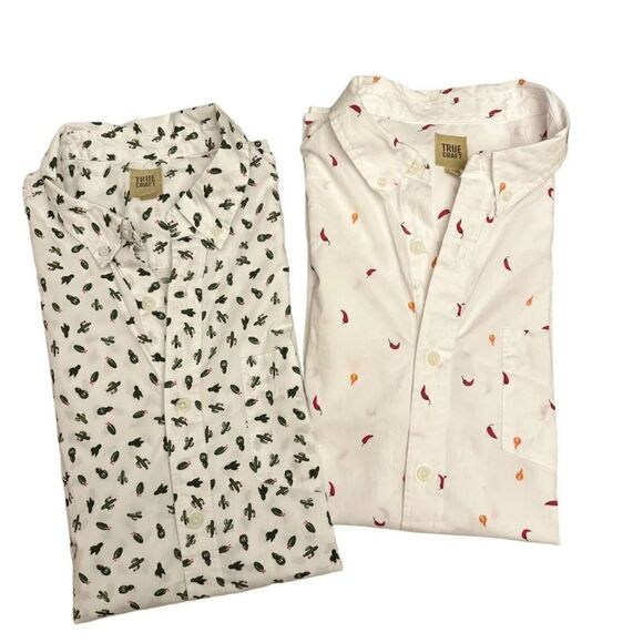 Lot Of 2 TRUE CRAFT Shirts Men’s Size Large Button Down Collared Polo Casual Fun - Picture 4 of 15